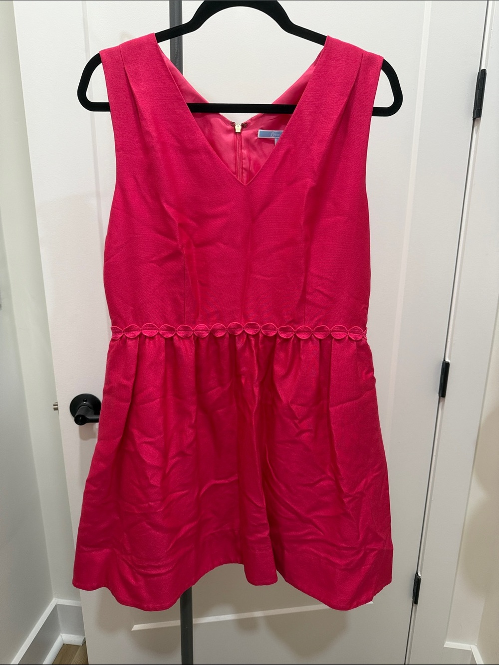 Draper James Hot Pink Sleeveless Fit-and-Flare Dress